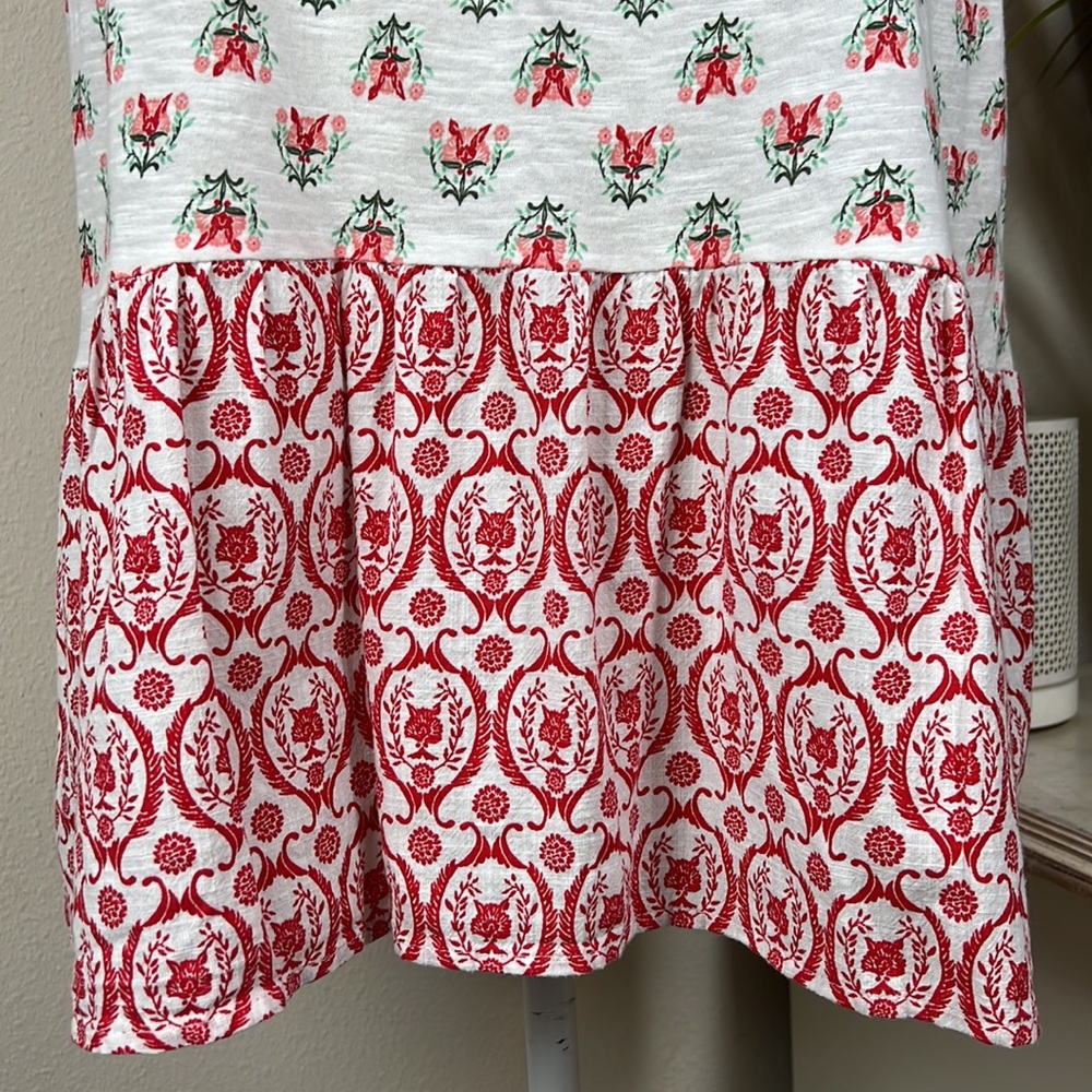 Style&co L White/Red 3 Panel Blouse - Picture 4 of 13